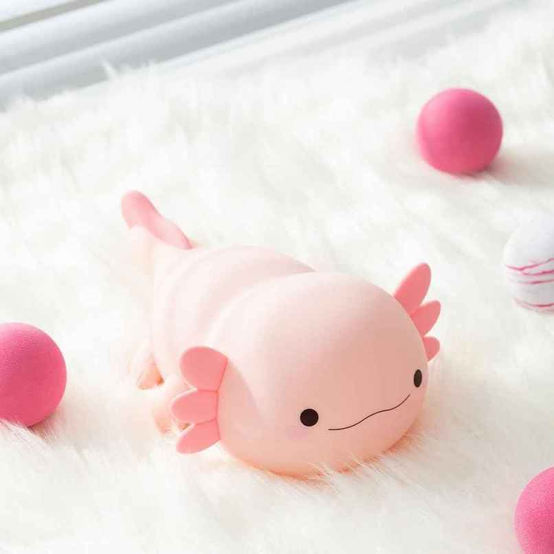 Hashwow Cute Silicone Axolotl Night Light Desk Lamp for Kids Bedroom | USB Rechargeable