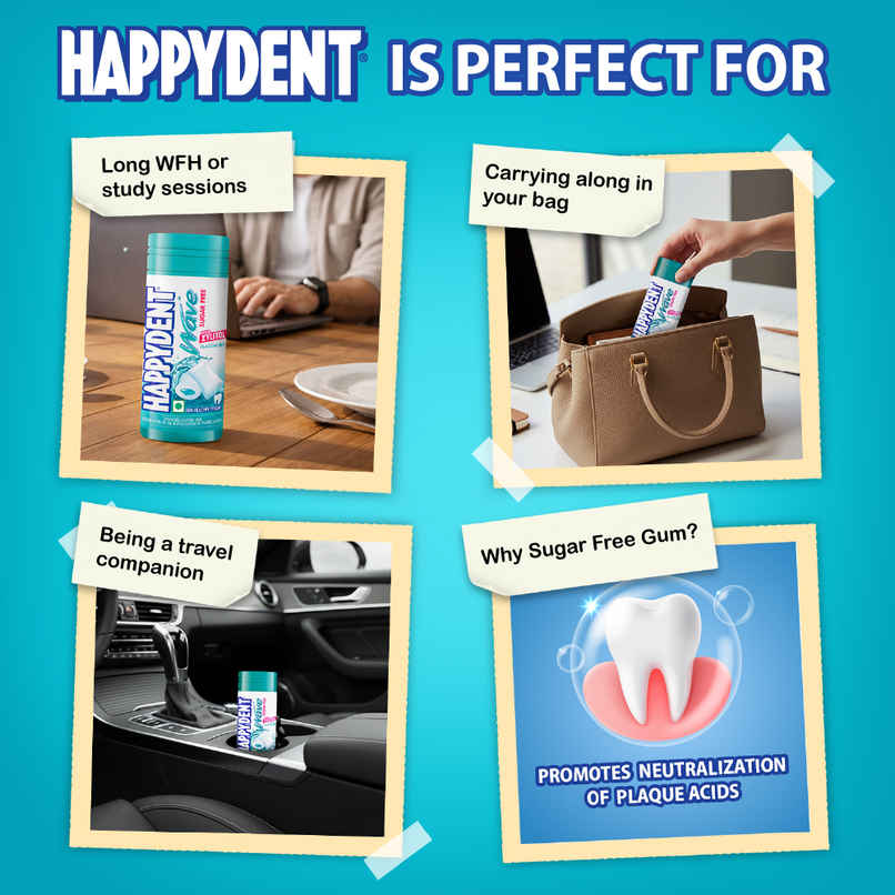 Happydent White Sugarfree Spearmint Chewing Gum Pocket Bottle