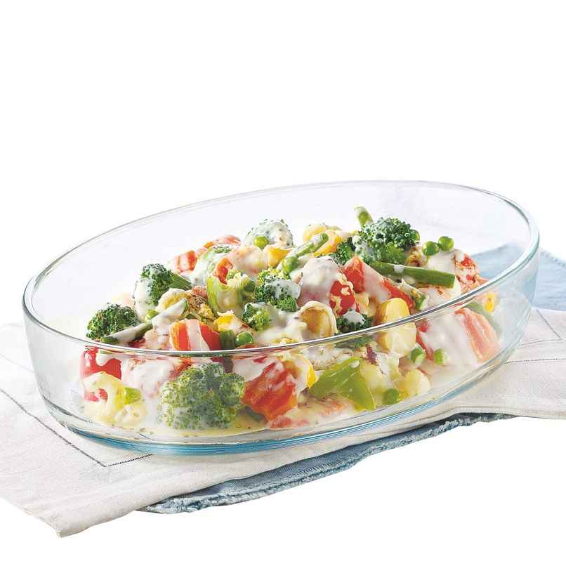 Borosil 3 L Oval Baking Dish, Borosilicate Glass Bake and Serve Dish Tray Borosil 3 L Oval Baking Dish, Borosilicate Glass Bake and Serve Dish Tray