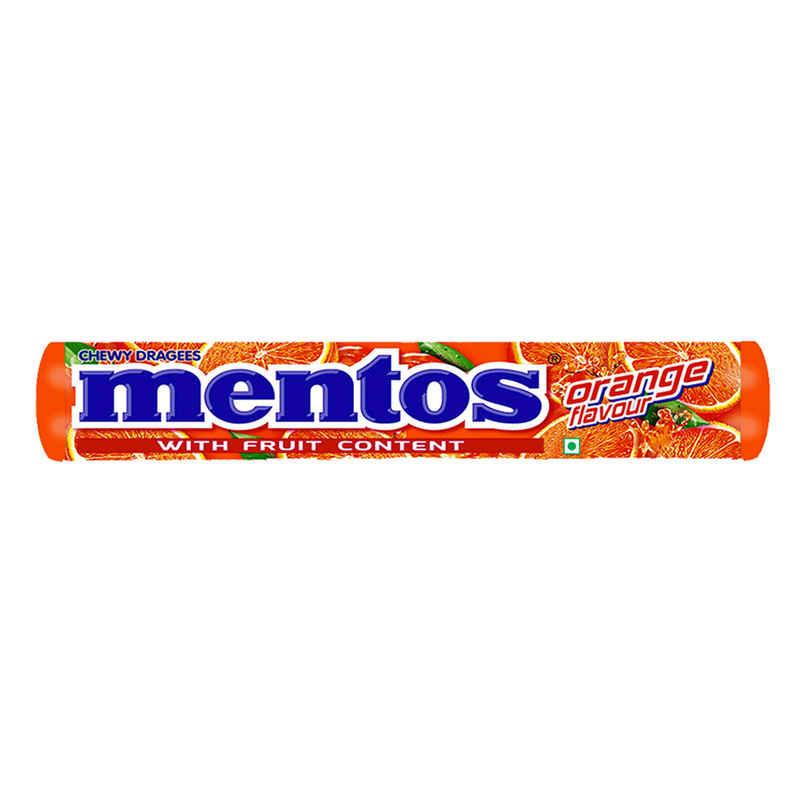 Mentos - Orange Chewy Candy Stick 