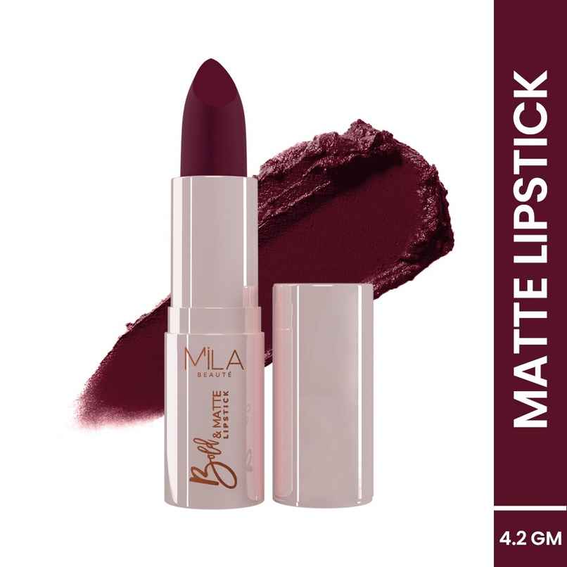 Mila Beaute Bold & Matte Lipstick Highly Pigmented & Soft Matte Finish | 09 Night Out