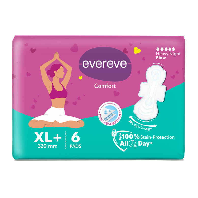 Evereve Comfort Sanitary Pads for Women XL | 320mm Longest and Widest Day Pad Evereve Comfort Sanitary Pads for Women XL | 320mm Longest and Widest Day Pad