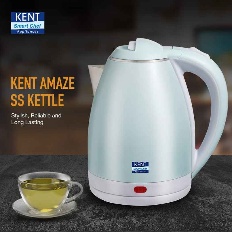 Kent Amaze Cool Touch Electric Kettle 1.8L 1500W - Plastic Outer & Stainless Steel Body Inside