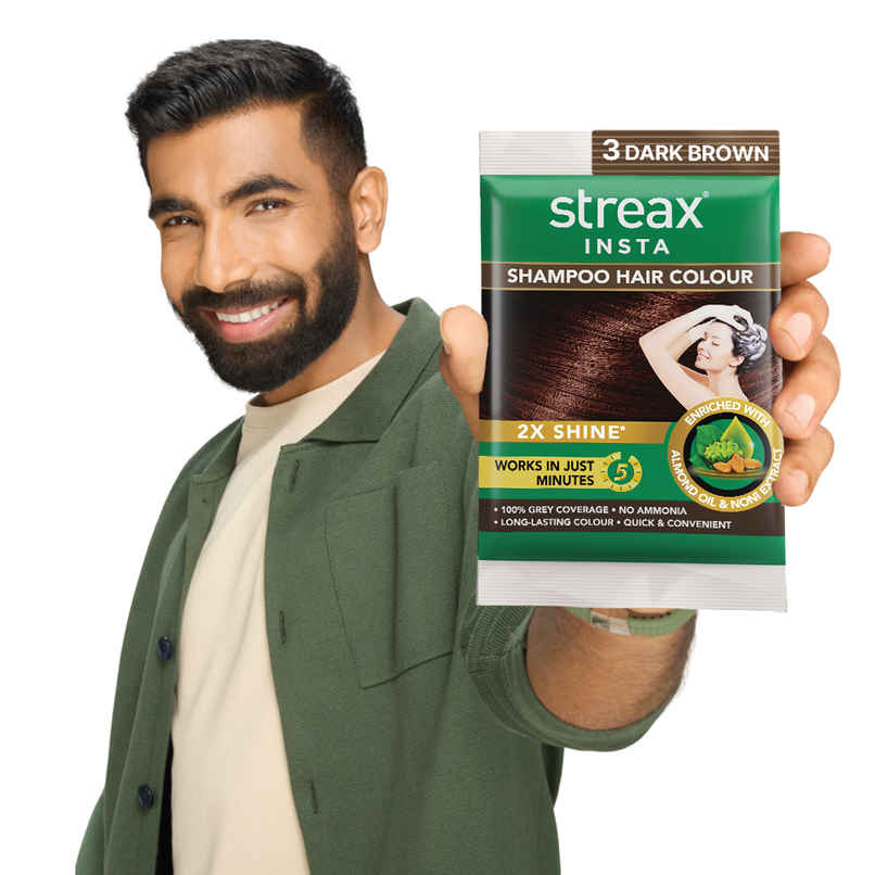 Streax Insta Shampoo Hair Colour | Dark Brown