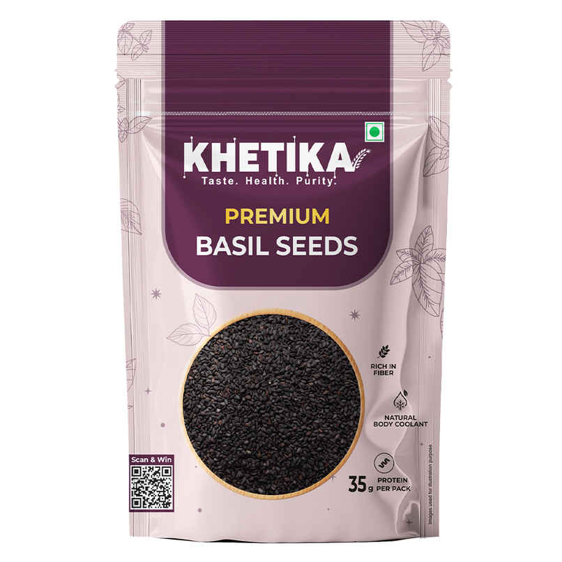 Khetika Basil Seeds | Sabja Seeds | High Fibre | Cooling Superfood | Khetika Basil Seeds | Sabja Seeds | High Fibre | Cooling Superfood |