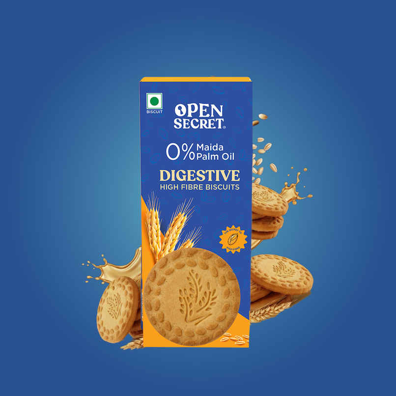 Open Secret Digestive Biscuit | Healthy High Fibre, 0% Maida, 0% Palm Oil | Goodness of Atta