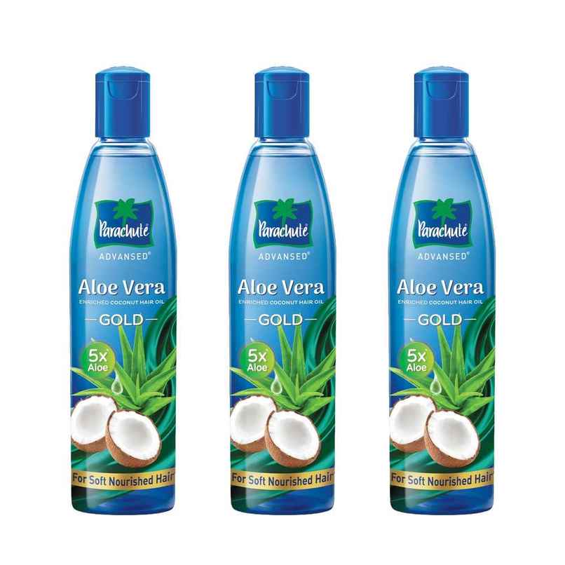 Parachute Advansed Aloe Vera Gold Hair Oil - Coconut for Nourishment, 5X Aloe for Soft Hair Combo