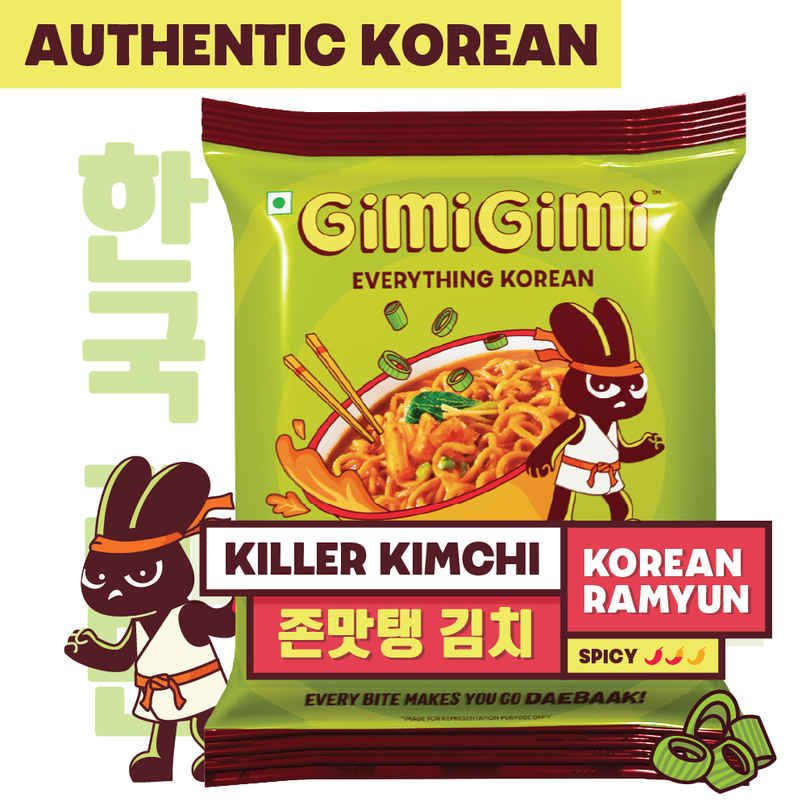 Gimi Gimi - Killer Kimchi - Veg Korean Ramen Noodles Gimi Gimi - Killer Kimchi - Veg Korean Ramen Noodles