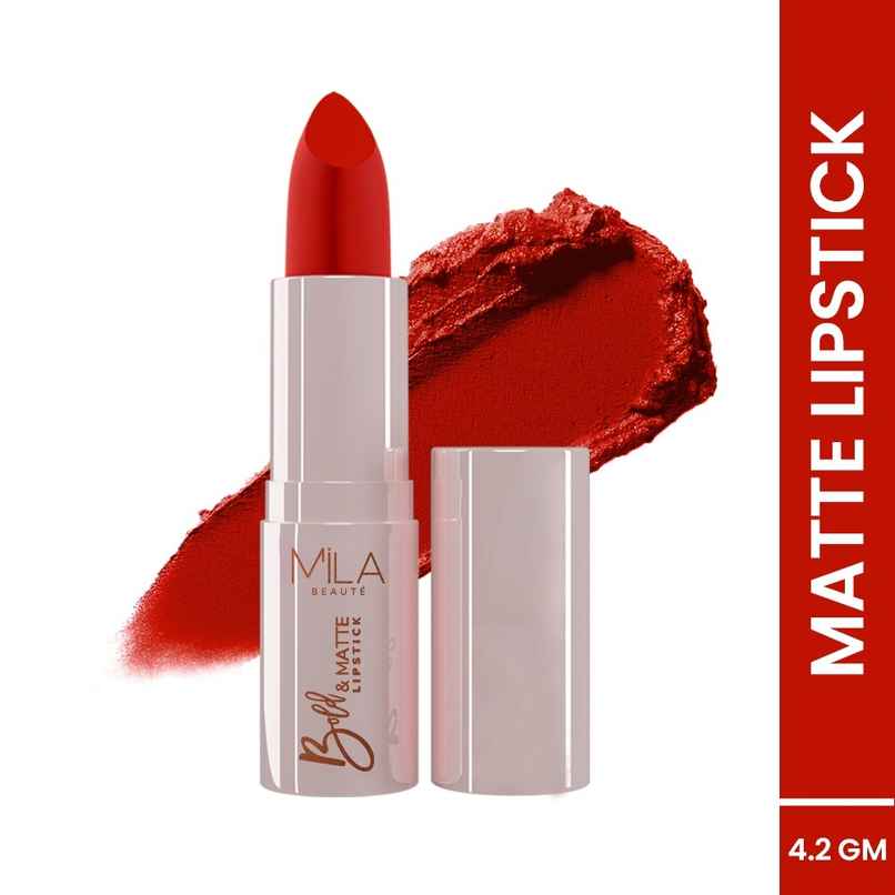 Mila Beaute Bold & Matte Lipstick Highly Pigmented & Soft Matte Finish | 01 Red Carpet