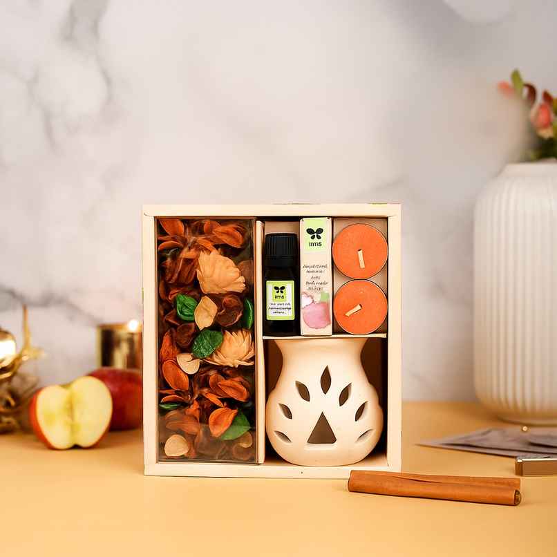 IRIS Apple Cinnamon Vaporiser Fragrance Gift With Potpouri And Oil