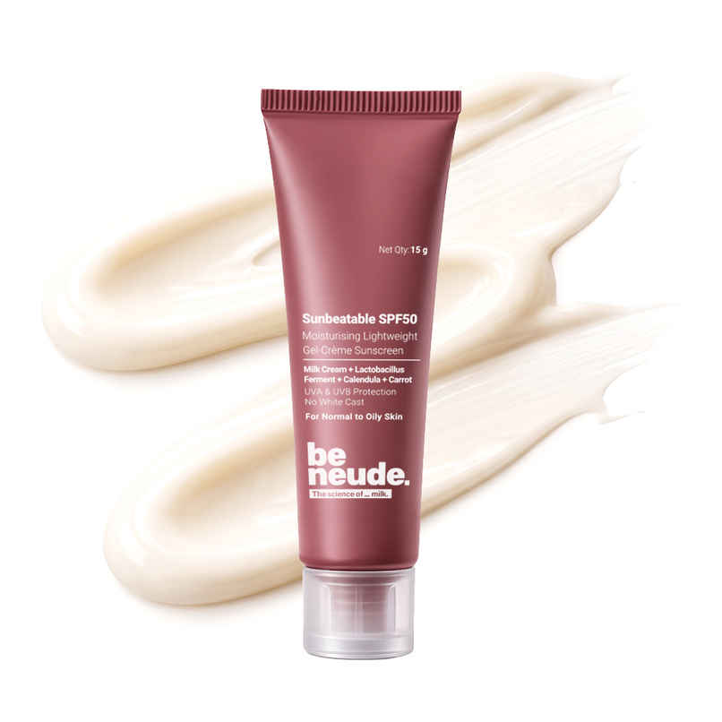 Be Neude Lightweight Gel Creme Sunscreen SPF50+ PA++++ UVA & UVB Protection, Sunbeatable SPF50 Be Neude Lightweight Gel Creme Sunscreen SPF50+ PA++++ UVA & UVB Protection, Sunbeatable SPF50