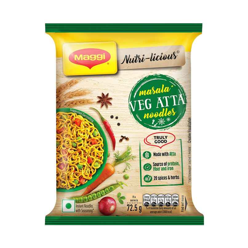 Maggi Nutri-licious Masala Veg Atta Noodles, Instant Noodles