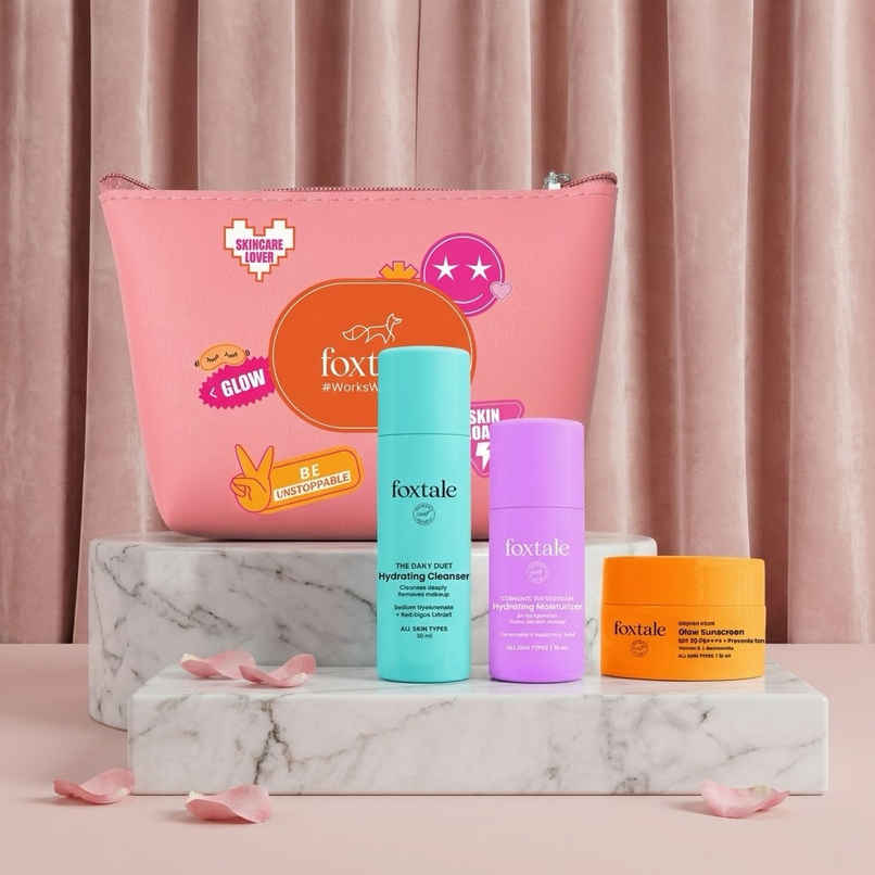 Foxtale Dewy Morning Gift Set | Cleanser, Ceramide Moisturizer & Glow Sunscreen Minis Foxtale Dewy Morning Gift Set | Cleanser, Ceramide Moisturizer & Glow Sunscreen Minis