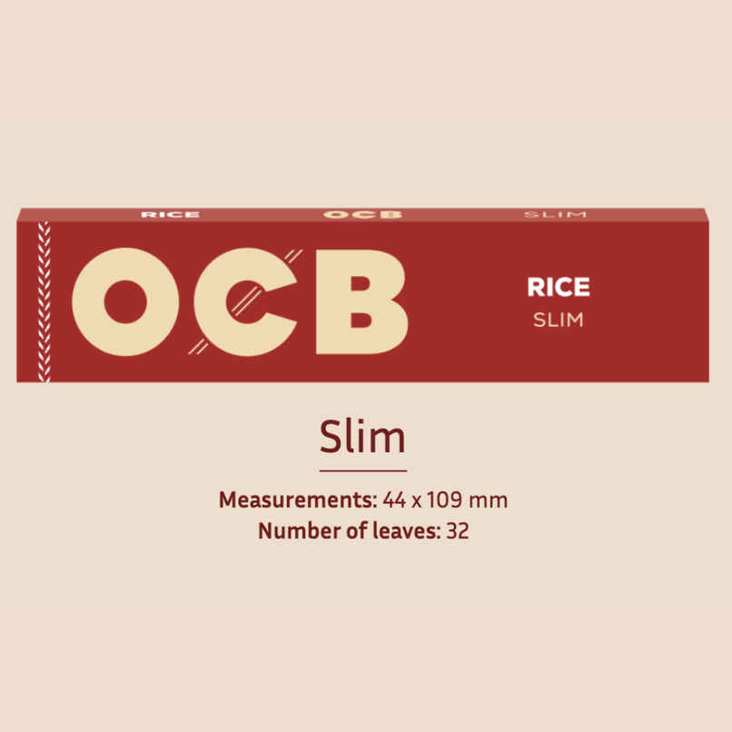 OCB Rice Brown Rolling Paper | King Size Slim | Ultra Thin