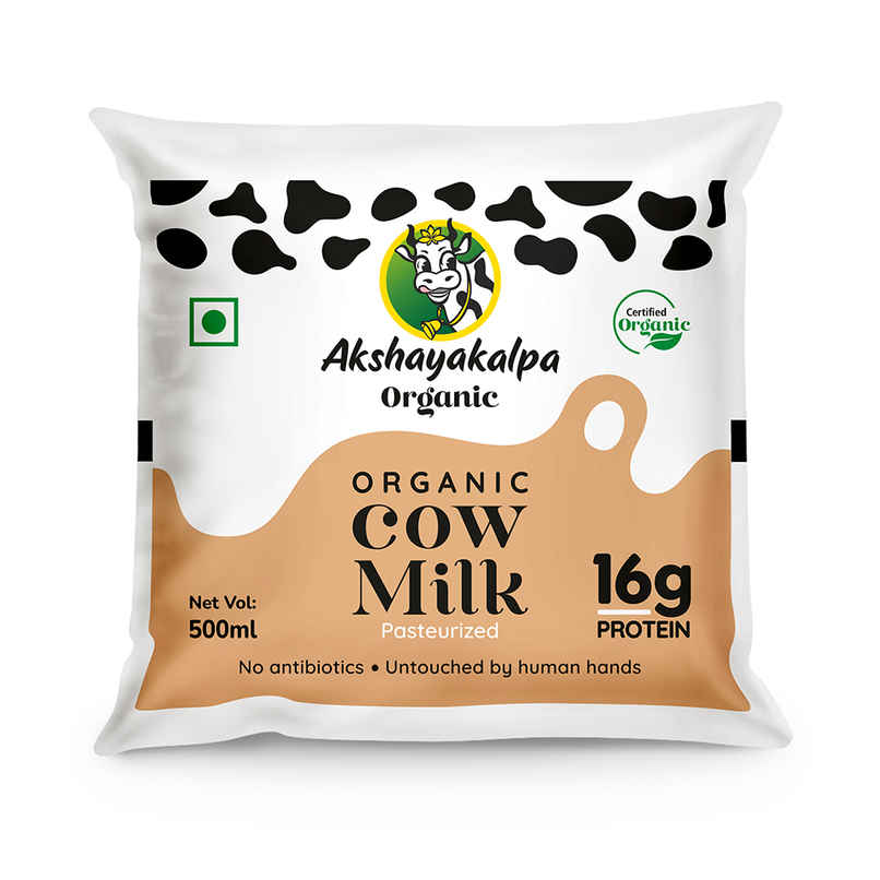 Akshayakalpa Organic Pasteurized Cow Fresh Milk | Pouch