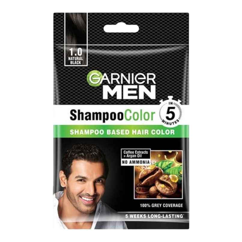 Garnier Men Shampoo Hair Color Shade | 1.0 Natural Black