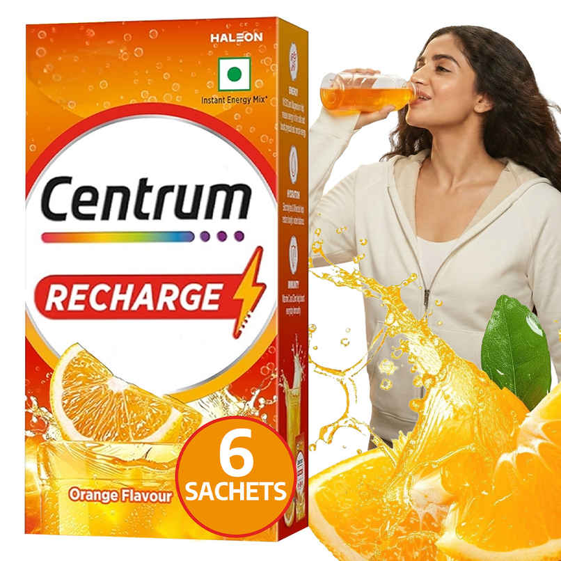 Centrum Recharge - Energy Drink Mix with Electrolytes, Vitamins & Minerals - Pack of 6 Sachets Centrum Recharge - Energy Drink Mix with Electrolytes, Vitamins & Minerals - Pack of 6 Sachets