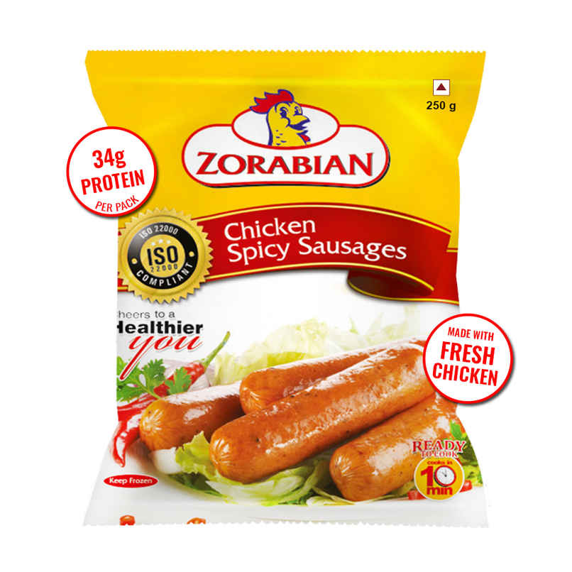 Zorabian Chicken Spicy Sausages | High Protein | No Trans Fat | No MSG | Fresh Chicken Zorabian Chicken Spicy Sausages | High Protein | No Trans Fat | No MSG | Fresh Chicken