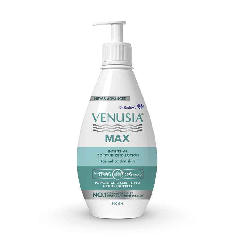 Venusia Max Intensive Moisturizing Lotion with 4D Hyaluronic+Polyglutamic Acid | Normal to Dry Skin