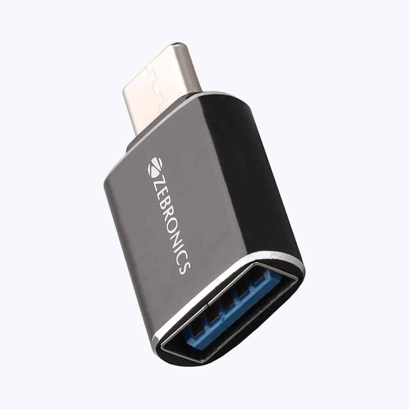 Zebronics ATC1 USB Type A to Type C Converter, USB 3.0, High-Speed Data Transfer, Backward Compatibility, Plug and Play, for Laptops | Smartphones | Compatible Devices - Black