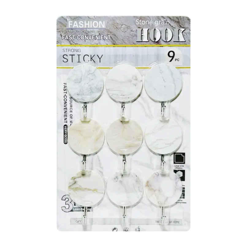 SE7EN Premium Marble Design Self Adhesive Wall Kitchen Hooks