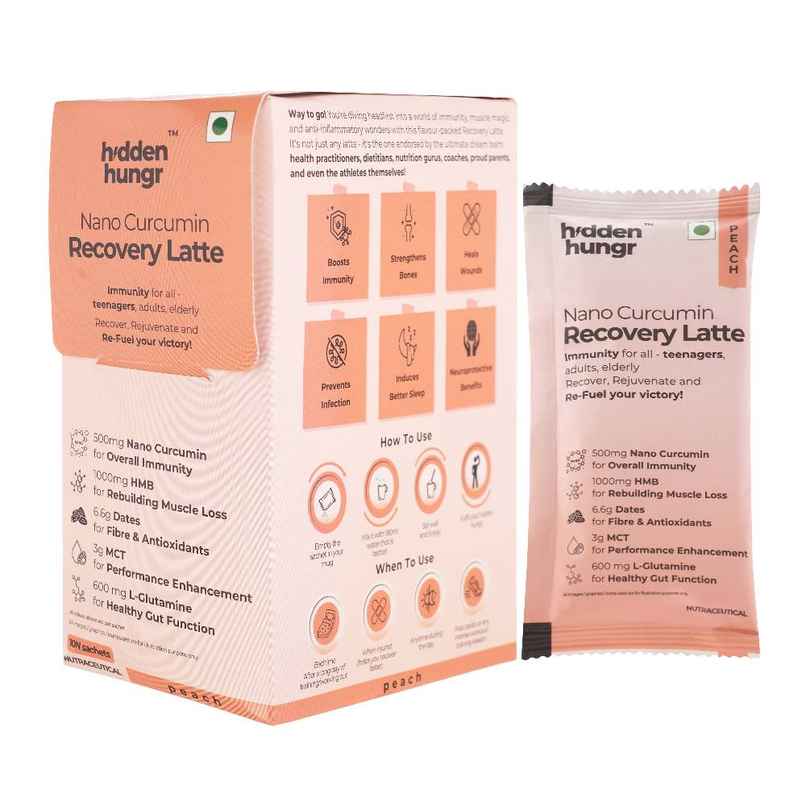 Hidden Hungr Nano Curcumin Recovery Latte- Peach