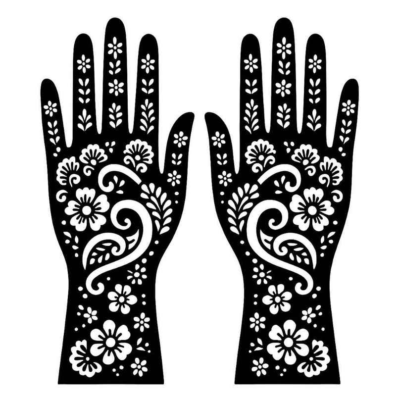Mehendi Stencil | Peacock Feather Floral | Easy Apply | Se7en Mehendi Stencil | Peacock Feather Floral | Easy Apply | Se7en