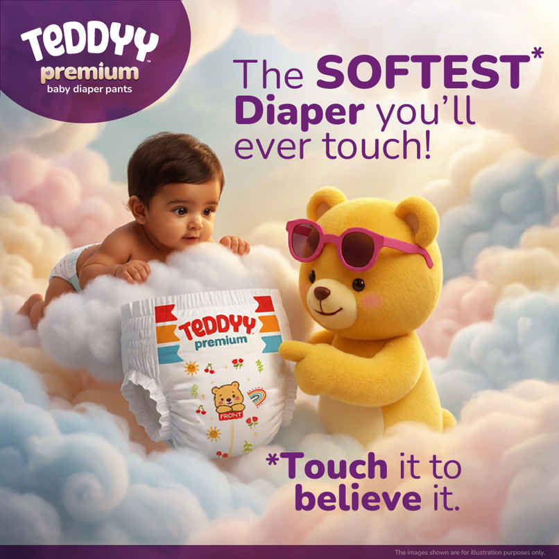 Teddyy Baby Diaper Premium Pants Large | 9-14 kg | 32 Counts Teddyy Baby Diaper Premium Pants Large | 9-14 kg | 32 Counts
