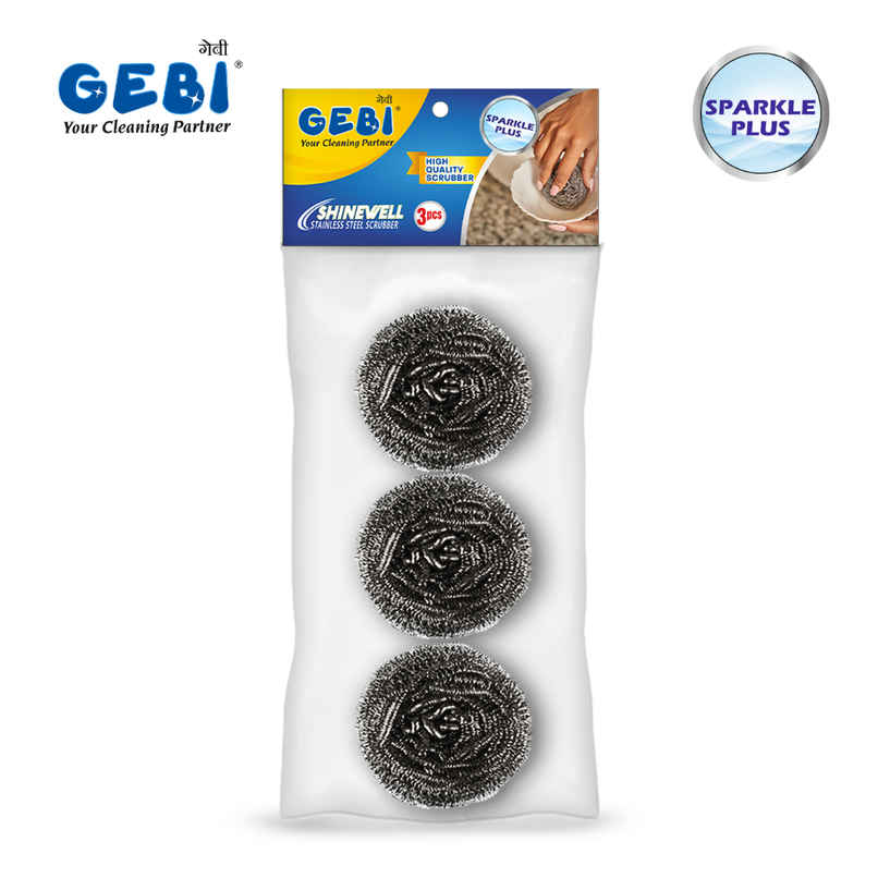 Gebi Stainless Steel Scrubbers (Pack of 3)