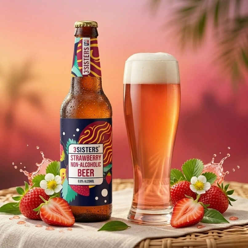 3 Sisters Strawberry Non-Alcoholic Beer 3 Sisters Strawberry Non-Alcoholic Beer