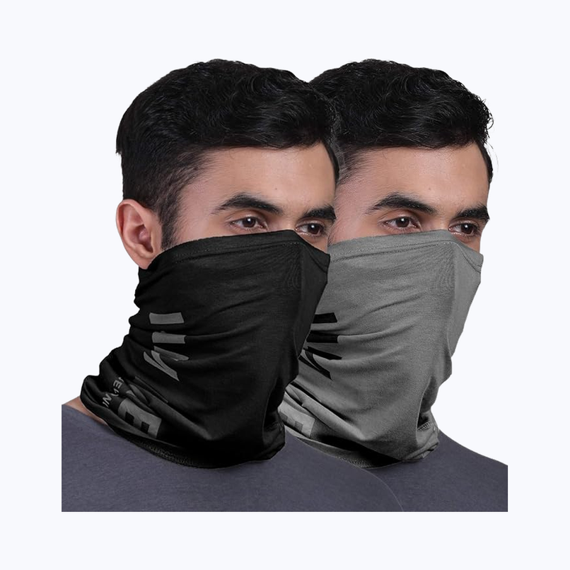 Freecultr Unisex Solid Bamboo Bandana | Black and Charcoal - Free Size