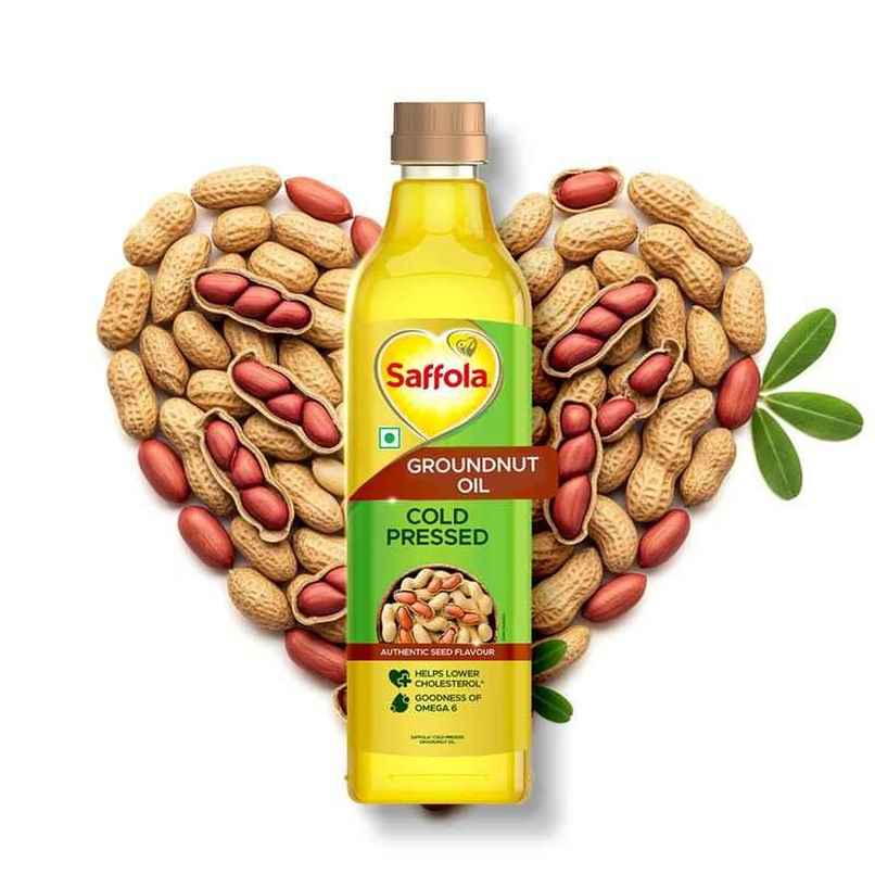Saffola Cold Pressed Groundnut Oil | Unrefined, Zero Trans Fat, Chemical Free Saffola Cold Pressed Groundnut Oil | Unrefined, Zero Trans Fat, Chemical Free
