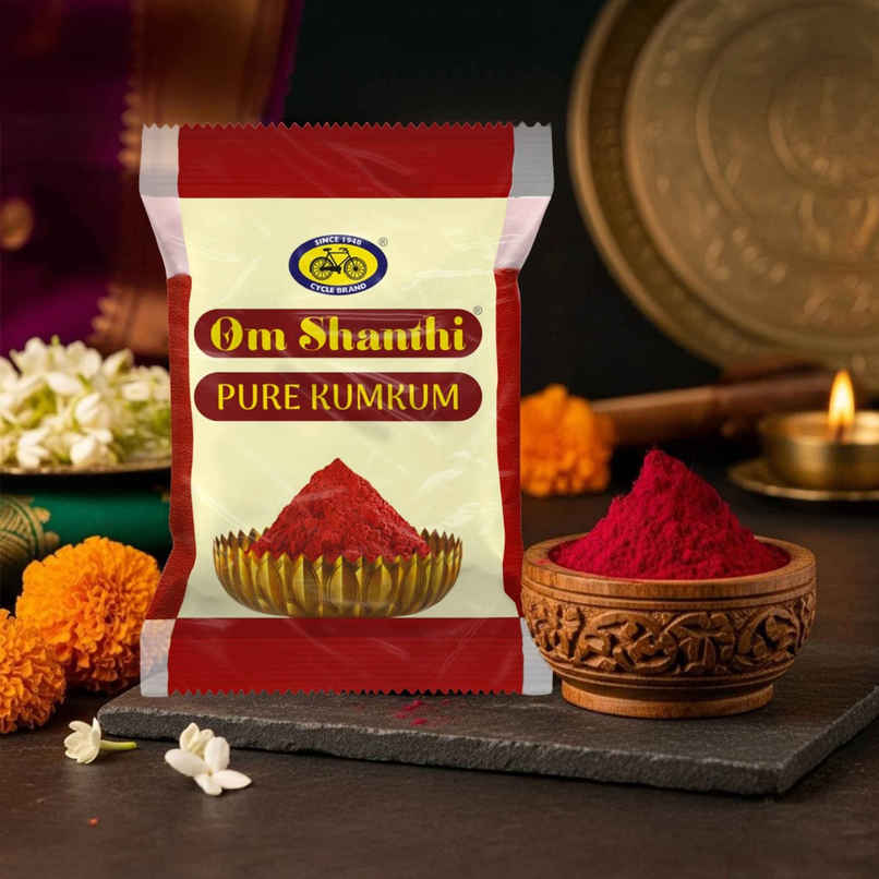 Om Shanthi Kumkum | Roli | Pouch | Cycle