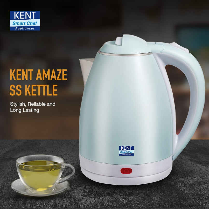 Kent Amaze Cool Touch Electric Kettle 1.8L 1500W - Plastic Outer & Stainless Steel Body Inside