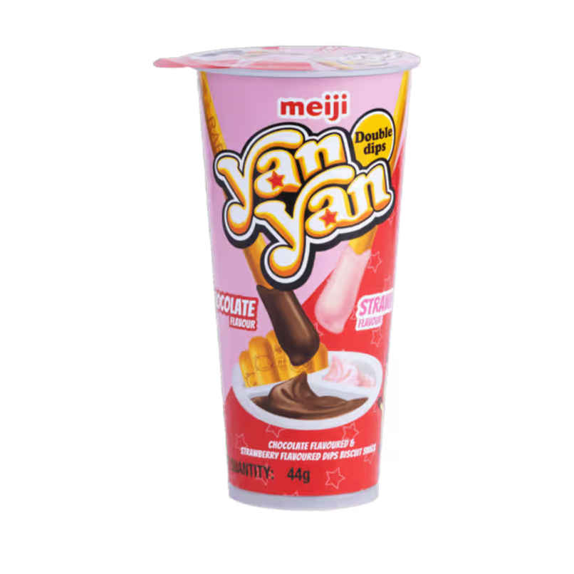 Meiji Yan Yan Double Dip Biscuit Sticks | Chocolate & Strawberry Meiji Yan Yan Double Dip Biscuit Sticks | Chocolate & Strawberry
