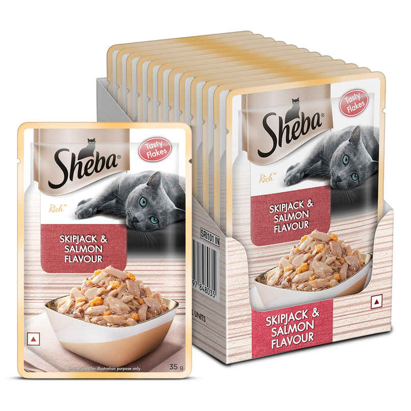 Sheba Rich Adult Skipjack & Salmon Flavour Wet Cat Food