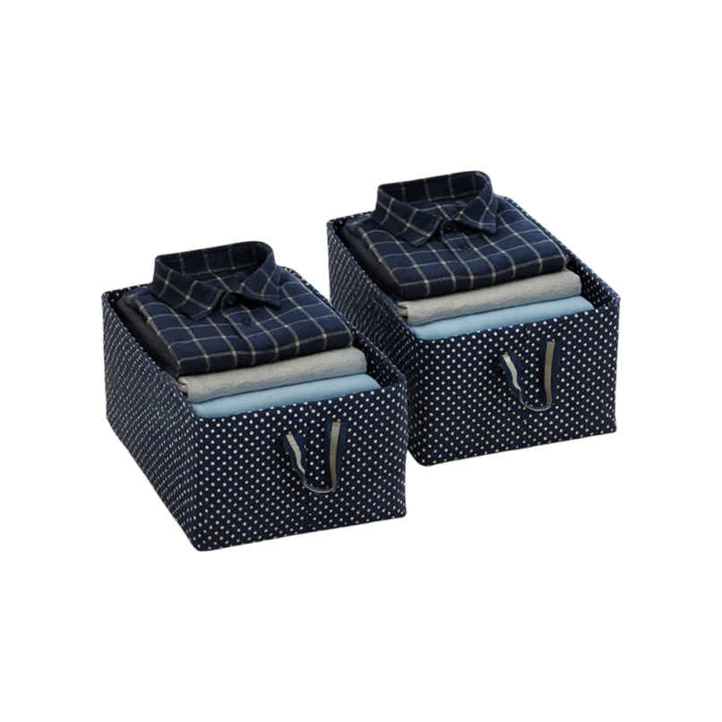 Zedak Metal Frame Fabric Foldable Cloth Organizer | Blue & White Zedak Metal Frame Fabric Foldable Cloth Organizer | Blue & White