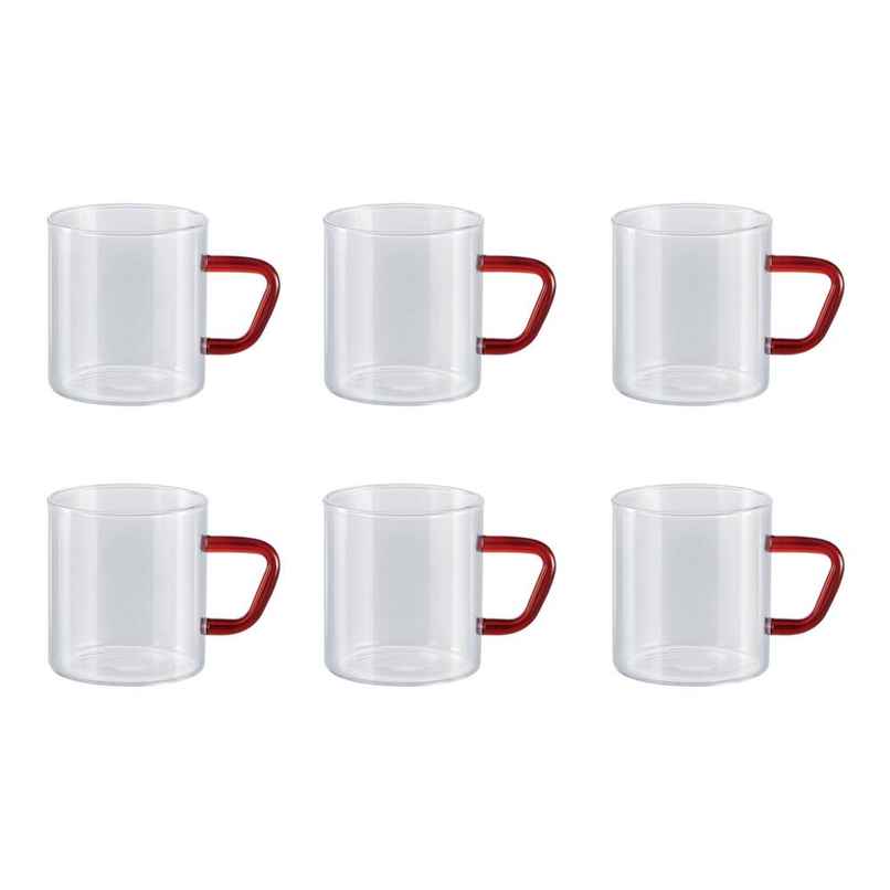 Borosil Vision Classic Mug Set With Brown Handle (190 ml) | Borosillicate Glass | Microwave Safe Borosil Vision Classic Mug Set With Brown Handle (190 ml) | Borosillicate Glass | Microwave Safe