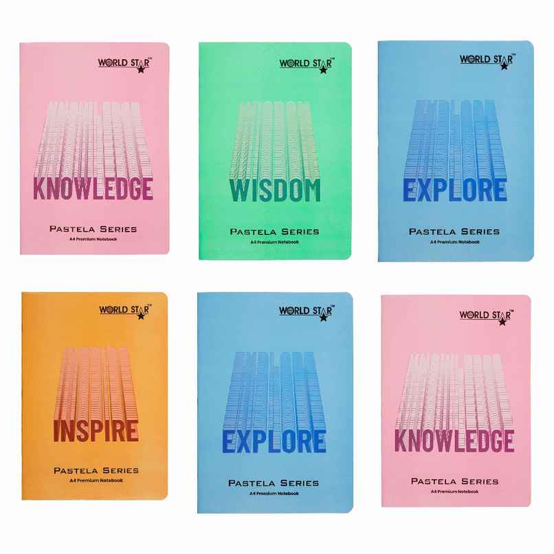ABK Long Ruled Notebook | A4 21 x 29.66 cm | 172 Pages | Pack of 6