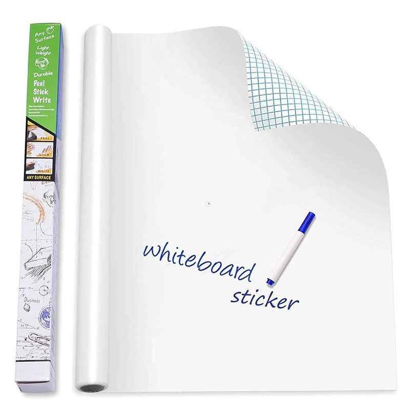 Chrome Polyvinyl Chloride White Board Wall Sticker With For School, Office, College (45X200Cm)