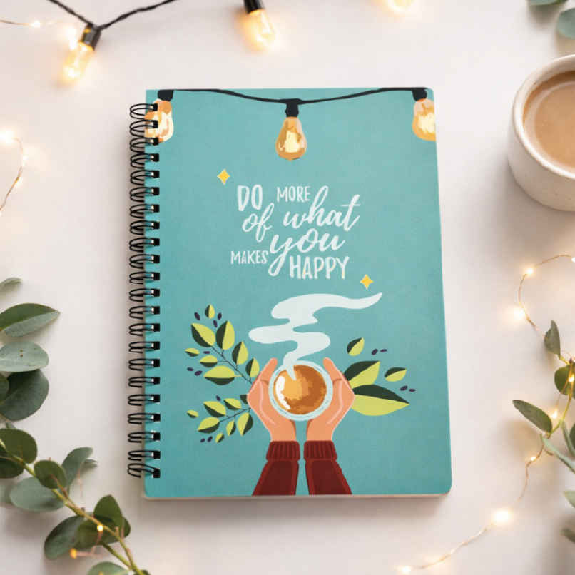 Papboo Dot Grid Spiral Wiro Notebook | 120 Pages, 21 x 15 cm, 90 Gsm - Do More