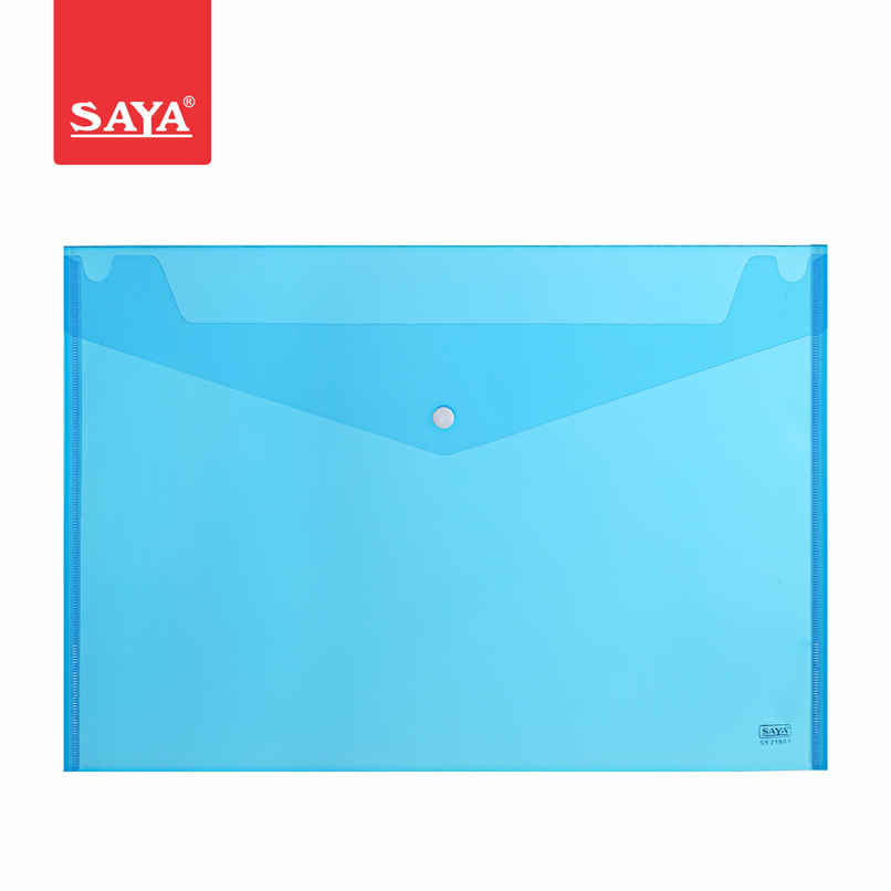 Saya Clear Document Bag | Waterproof Transparent File Organizer with Snap Button Closure