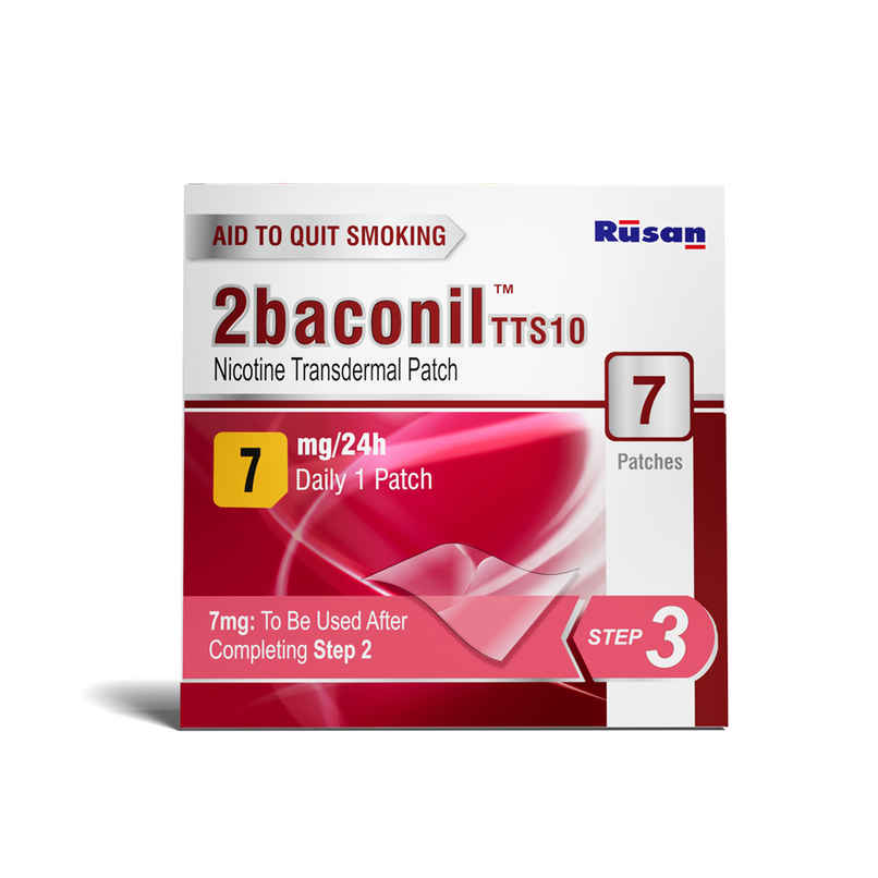 2baconil TTS10 Nicotine Transdermal Patch 7mg/24h Step 3 2baconil TTS10 Nicotine Transdermal Patch 7mg/24h Step 3