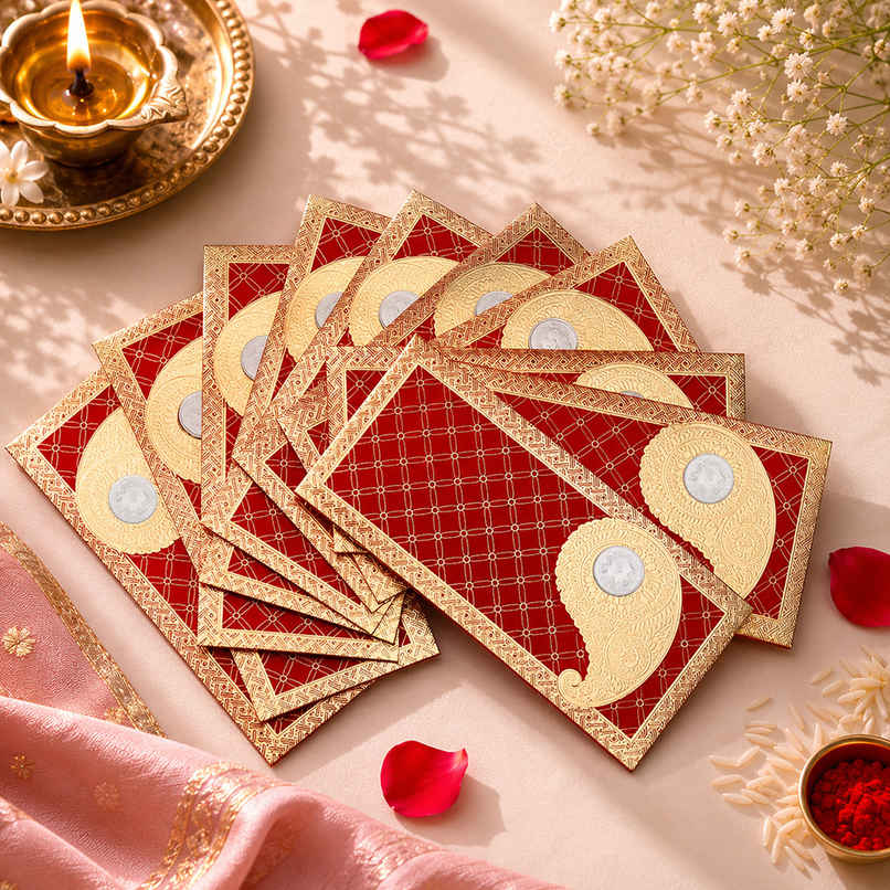 Archies Red & Golden Coin Shagun Envelope Archies Red & Golden Coin Shagun Envelope