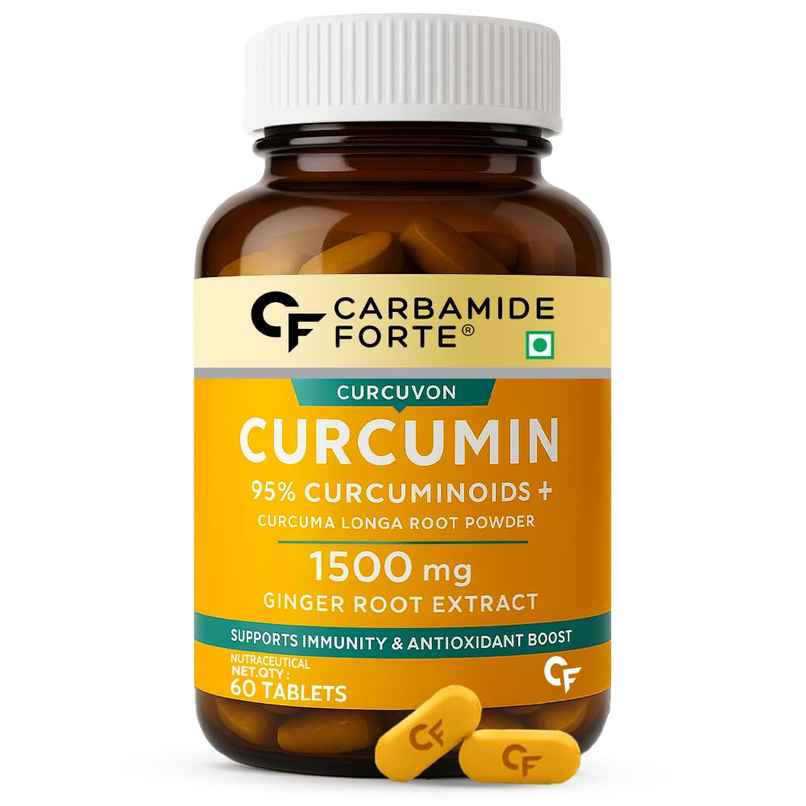 Carbamide Forte Curcumin Tablets with Piperine and 95% Curcuminoids | Anti inflammatory Supplement