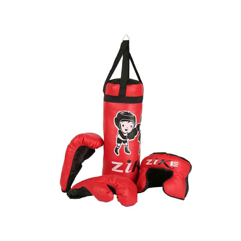 Zike Kids Boxing Kit Set (Premium) 1 Punching Bag, 1 Head Guard, 2 Boxing Gloves