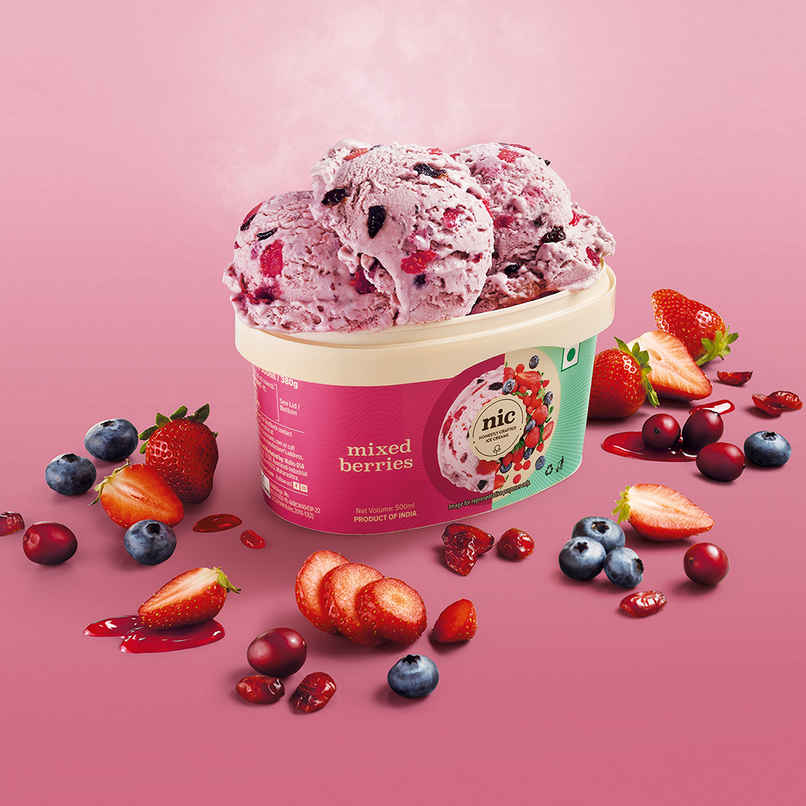 NIC Mixed Berries Ice Cream Tub | Preservative Free | No Artificial Flavors