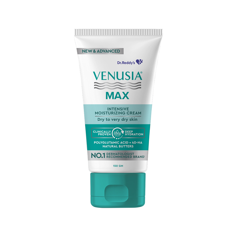 Venusia Max Intensive Moisturizing Cream with 4D Hyaluronic+Polyglutamic Acid | Dry to Very Dry Skin