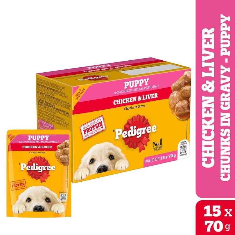Pedigree Puppy Chicken & Liver Chunks In Gravy Wet Dog Food