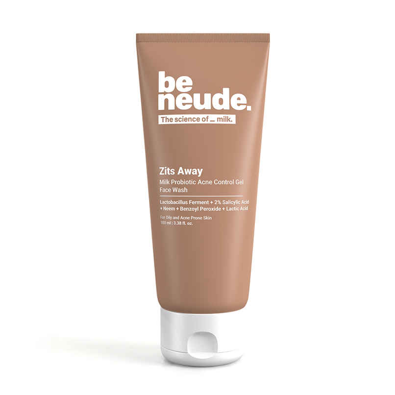 Be Neude Milk Probiotic Acne Conrol Gel Face Wash - Zits Away